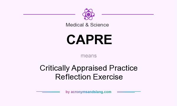 What does CAPRE mean? It stands for Critically Appraised Practice Reflection Exercise