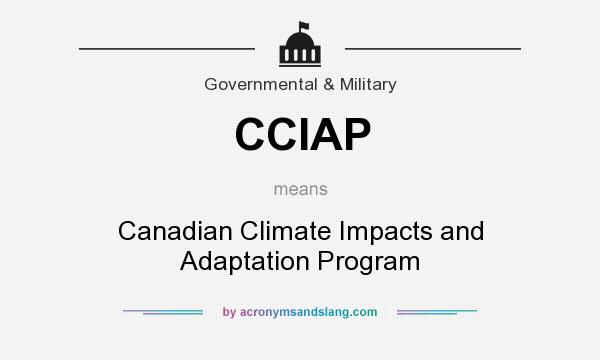 What does CCIAP mean? It stands for Canadian Climate Impacts and Adaptation Program