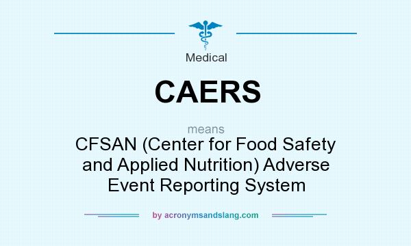 What does CAERS mean? It stands for CFSAN (Center for Food Safety and Applied Nutrition) Adverse Event Reporting System