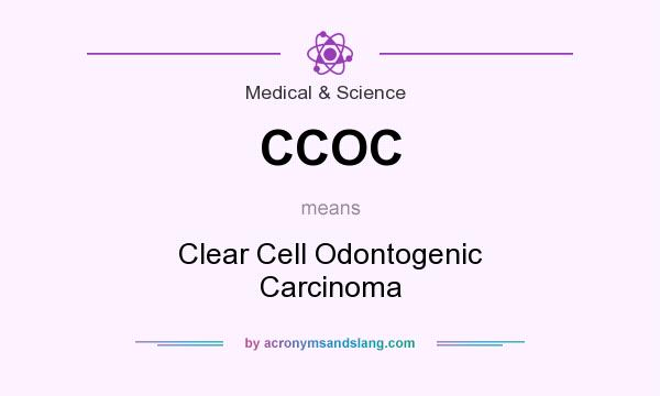 What does CCOC mean? It stands for Clear Cell Odontogenic Carcinoma