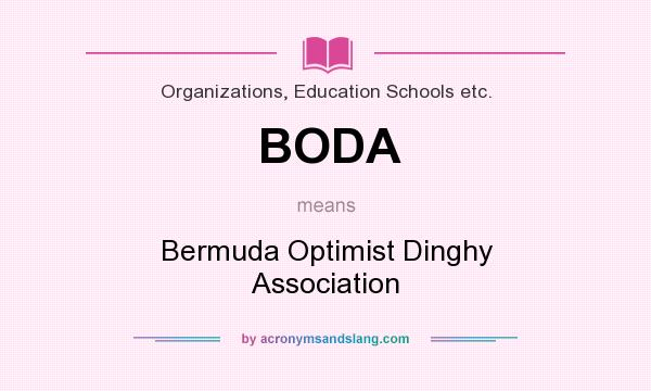 What does BODA mean? It stands for Bermuda Optimist Dinghy Association