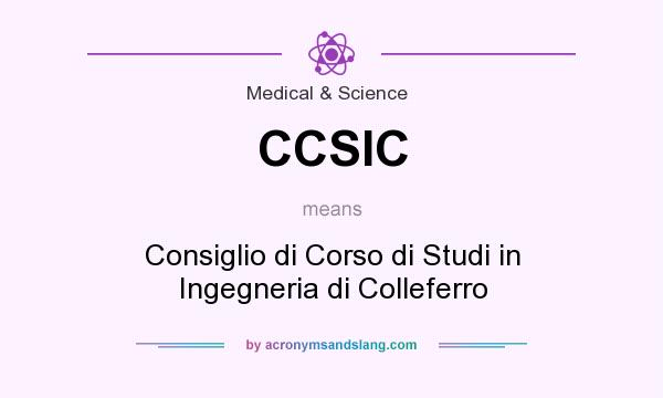 What does CCSIC mean? It stands for Consiglio di Corso di Studi in Ingegneria di Colleferro