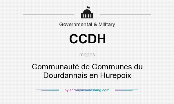 What does CCDH mean? It stands for Communauté de Communes du Dourdannais en Hurepoix