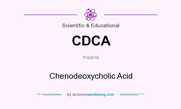 What does CDCA mean? It stands for Chenodeoxycholic Acid