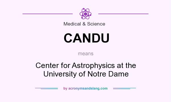 What does CANDU mean? It stands for Center for Astrophysics at the University of Notre Dame