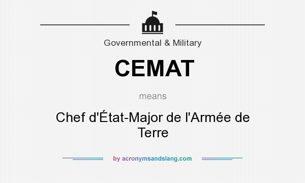 What does CEMAT mean? It stands for Chef d`État-Major de l`Armée de Terre