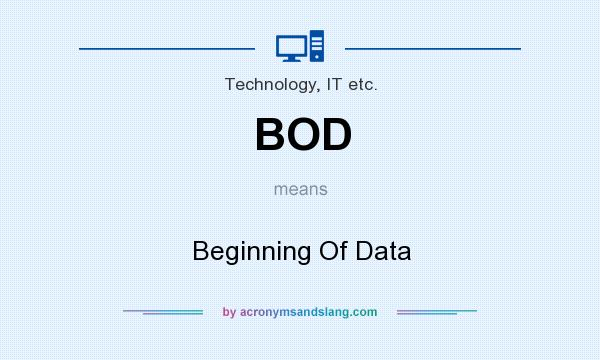 What does BOD mean? It stands for Beginning Of Data