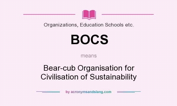 What does BOCS mean? It stands for Bear-cub Organisation for Civilisation of Sustainability