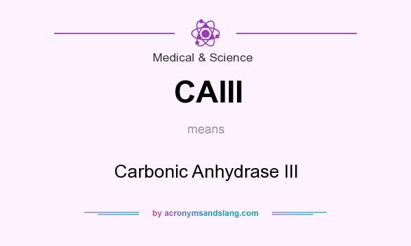 What does CAIII mean? It stands for Carbonic Anhydrase III