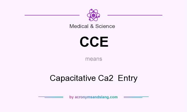 What does CCE mean? It stands for Capacitative Ca2  Entry