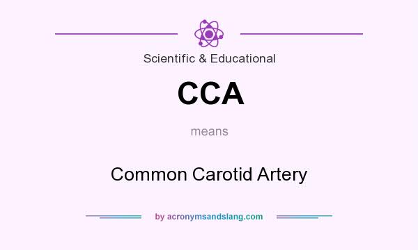 What does CCA mean? It stands for Common Carotid Artery