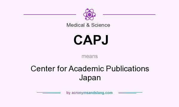 What does CAPJ mean? It stands for Center for Academic Publications Japan