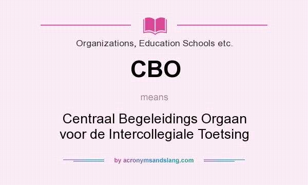 What does CBO mean? It stands for Centraal Begeleidings Orgaan voor de Intercollegiale Toetsing