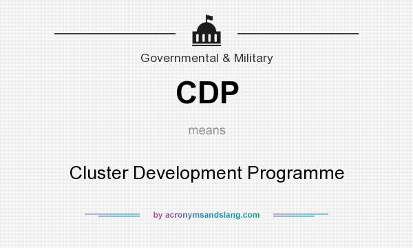 What does CDP mean? It stands for Cluster Development Programme