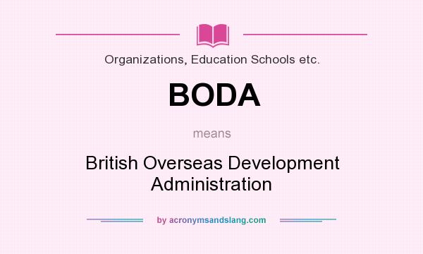 What does BODA mean? It stands for British Overseas Development Administration