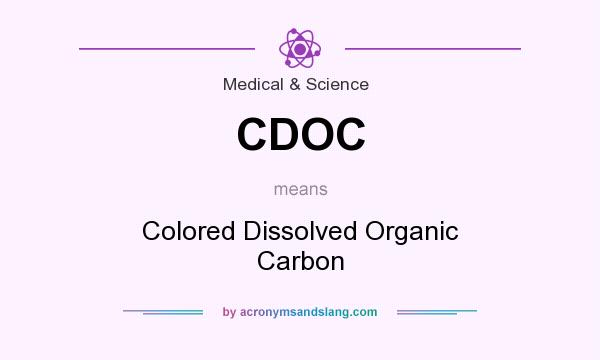 What does CDOC mean? It stands for Colored Dissolved Organic Carbon
