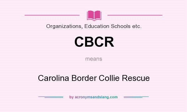 What does CBCR mean? It stands for Carolina Border Collie Rescue