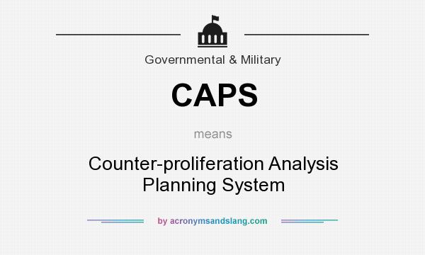 What does CAPS mean? It stands for Counter-proliferation Analysis Planning System