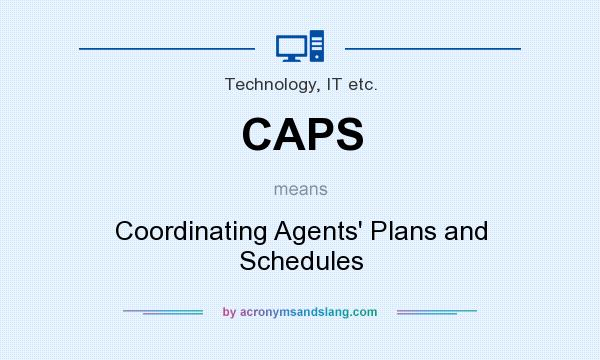 What does CAPS mean? It stands for Coordinating Agents` Plans and Schedules