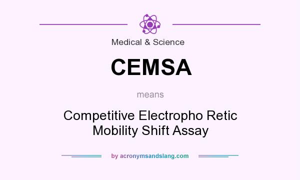 What does CEMSA mean? It stands for Competitive Electropho Retic Mobility Shift Assay