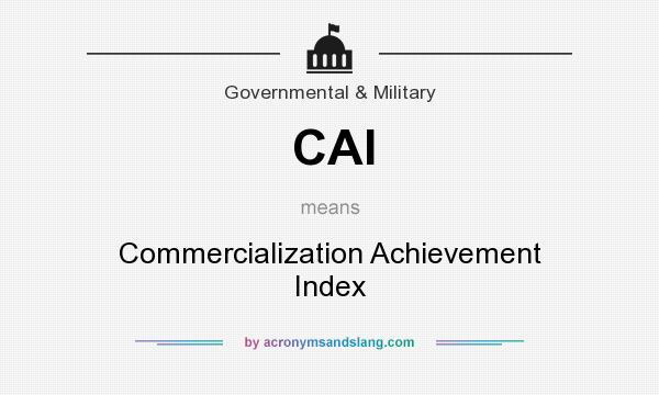 What does CAI mean? It stands for Commercialization Achievement Index