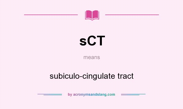 What does sCT mean? It stands for subiculo-cingulate tract