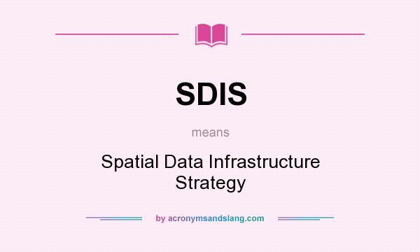 What does SDIS mean? It stands for Spatial Data Infrastructure Strategy