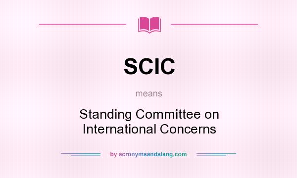 What does SCIC mean? It stands for Standing Committee on International Concerns
