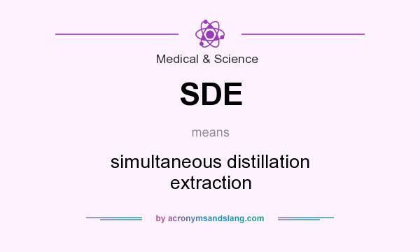 What does SDE mean? It stands for simultaneous distillation extraction