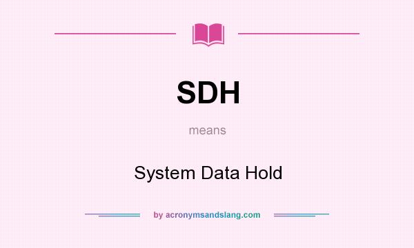 What does SDH mean? It stands for System Data Hold