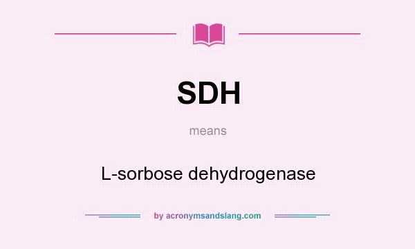 What does SDH mean? It stands for L-sorbose dehydrogenase