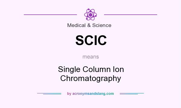 What does SCIC mean? It stands for Single Column Ion Chromatography