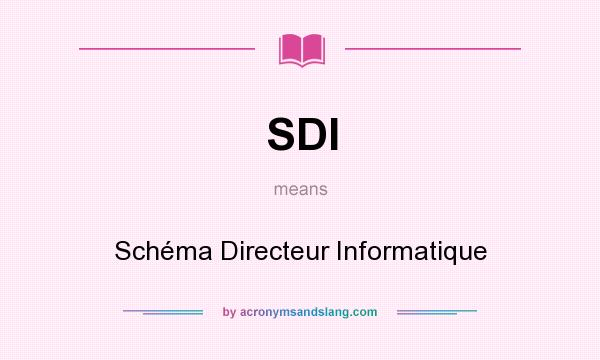 What does SDI mean? It stands for Schéma Directeur Informatique