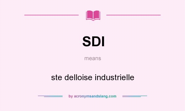 What does SDI mean? It stands for ste delloise industrielle