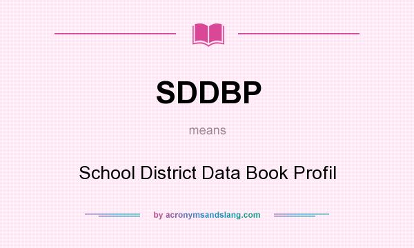 What does SDDBP mean? It stands for School District Data Book Profil