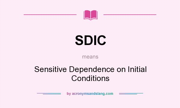 What does SDIC mean? It stands for Sensitive Dependence on Initial Conditions