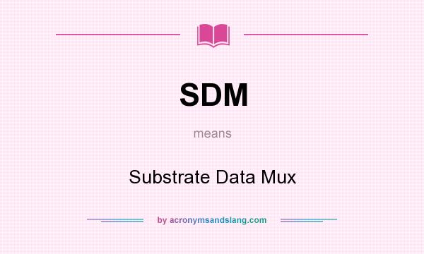 What does SDM mean? It stands for Substrate Data Mux