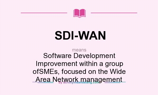 What does SDI-WAN mean? It stands for Software Development Improvement within a group ofSMEs, focused on the Wide Area Network management