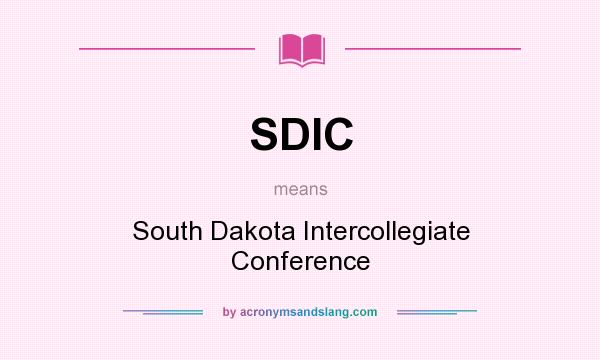 What does SDIC mean? It stands for South Dakota Intercollegiate Conference