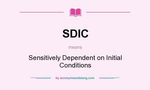 What does SDIC mean? It stands for Sensitively Dependent on Initial Conditions