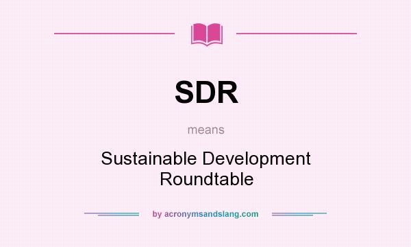 What does SDR mean? It stands for Sustainable Development Roundtable
