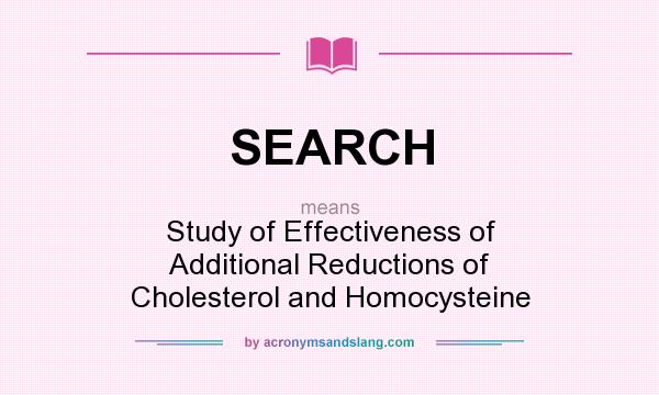 What does SEARCH mean? It stands for Study of Effectiveness of Additional Reductions of Cholesterol and Homocysteine
