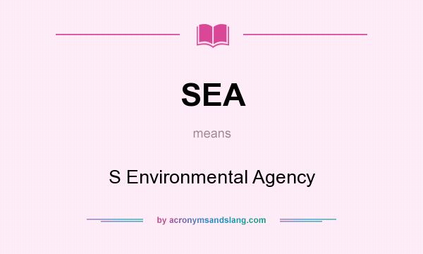 What does SEA mean? It stands for S Environmental Agency