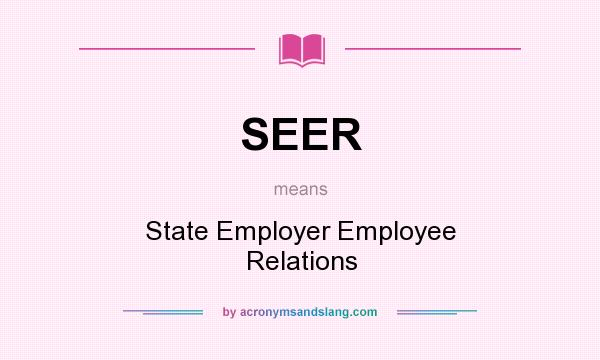 What does SEER mean? It stands for State Employer Employee Relations