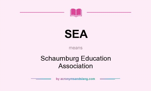 What does SEA mean? It stands for Schaumburg Education Association