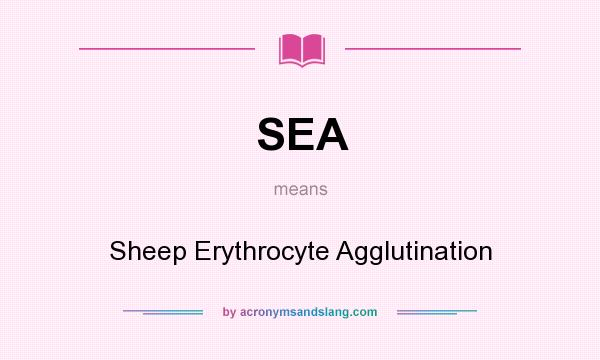 What does SEA mean? It stands for Sheep Erythrocyte Agglutination