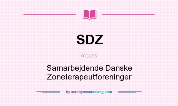 What does SDZ mean? It stands for Samarbejdende Danske Zoneterapeutforeninger