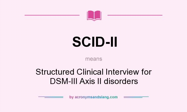 what does scid stand for in psychology