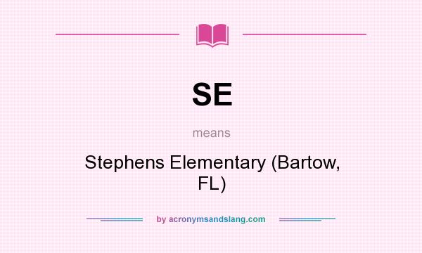 What does SE mean? It stands for Stephens Elementary (Bartow, FL)