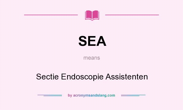 What does SEA mean? It stands for Sectie Endoscopie Assistenten